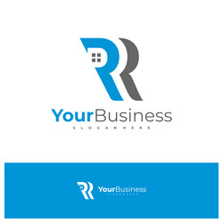 Letter r logo design template initial rr Vector Image