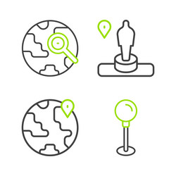 set line push pin location on the globe vector image