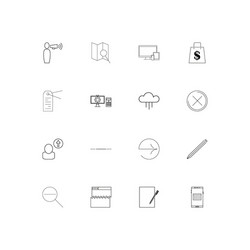 Web linear thin icons set outlined simple vector