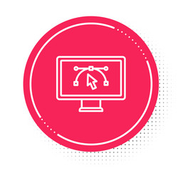 White line computer display with design program vector