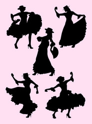 woman dancing flamenco silhouette 03 Vector Image