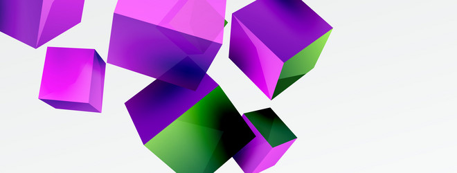 3d abstract background flying cubes vector image