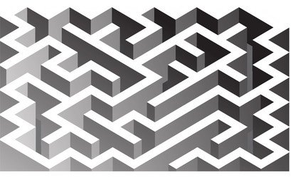 3d isometric maze design solving problem concept vector