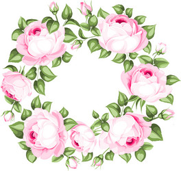 awesome garland of blooming roses Vector Image