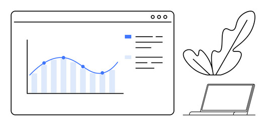 digital dashboard with line graph and statistics vector image
