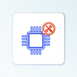 Line processor with screwdriver and wrench icon vector