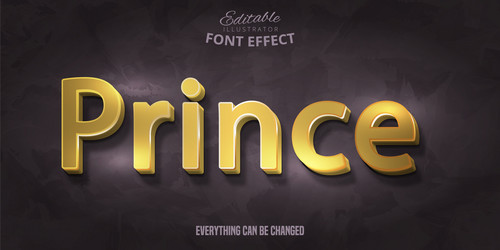 Prince text 3d editable font effect vector