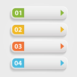 realistic web buttonsinfographic with numbers over vector image