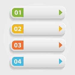 realistic web buttonsinfographic with numbers over vector