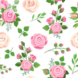 Romantic Rose Seamless Pattern vector image