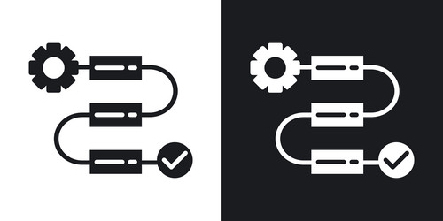 workflow processline in thin line black color vector image