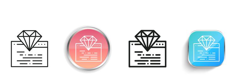 coding icon thin linear regular and button style vector image