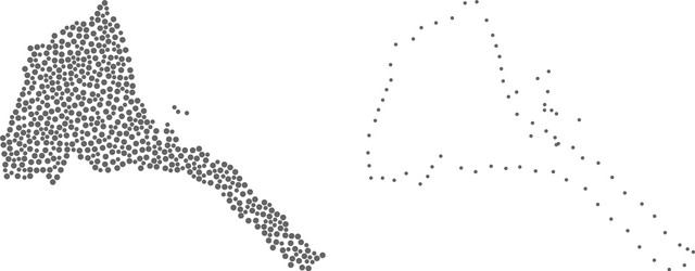 dot contour map of eritrea vector
