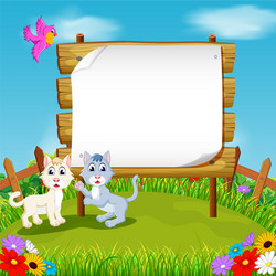 Ocean view with the cloud board blank space Vector Image