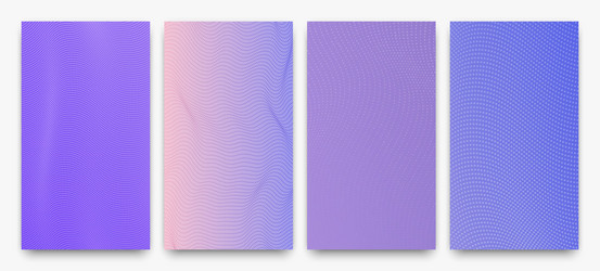 set of halftone gradient backgrounds with dots vector image