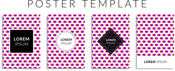 Poster set with colorful circle shape pattern vector