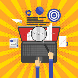seo optimization programming and web analytics vector image