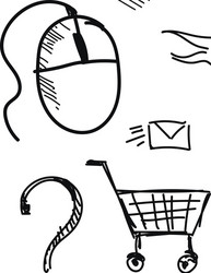 set of hand drawn icons and design elements vector image