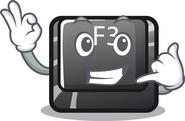 call me f3 button installed on cartoon computer vector image
