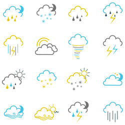 clouds icons set of in different form vector image