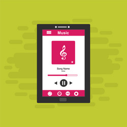 media player application app template with flat vector