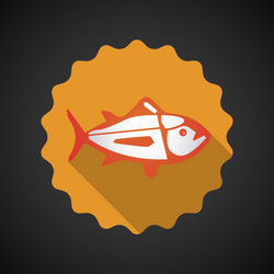 Summer travel sea fish flat icon vector