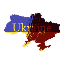 ukraine flag in blood map vector