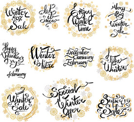 Winter Sale & Valentine's Day Labels vector