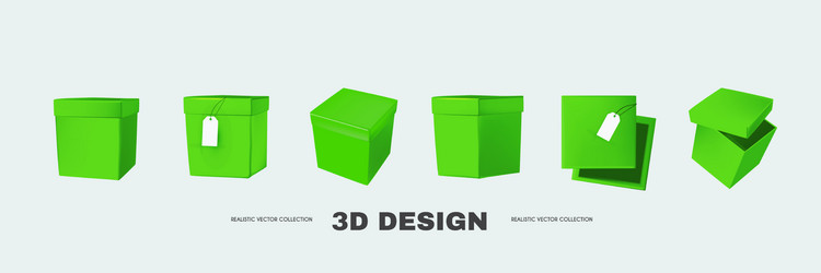3d box collection in different view delivery vector image
