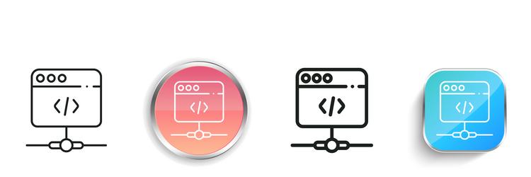 coding icon thin linear regular and button style vector image