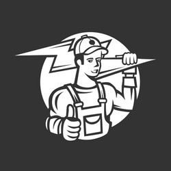 electrician manlogo vector