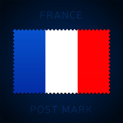 france postage mark national flag stamp vector