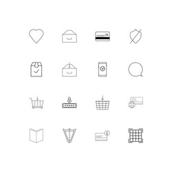 interface linear thin icons set outlined simple vector image