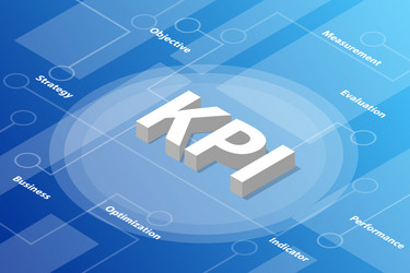 Kpi key performance indicator isometric 3d word vector