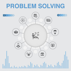 problem solving infographic with icons contains vector image
