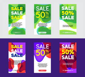 set of dynamic abstract shape modern fluid mobile vector image