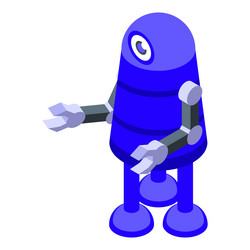 Blue robot icon isometric animal monster vector