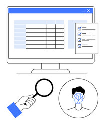 data analysis with facial recognition and task vector image