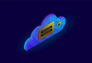 isometric cloud technology and network vector