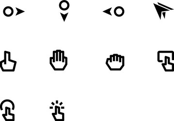 selection cursor icons vector image