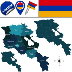 Armenia Political Map stock vector. Illustration of abovyan - 103857537