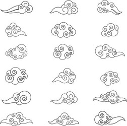 Chinese cloud template icon vector