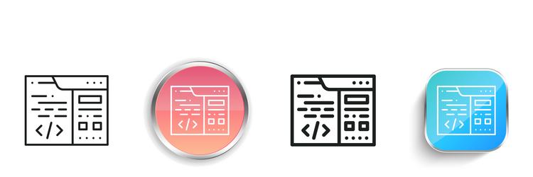 coding icon thin linear regular and button style vector image
