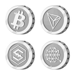 Isolated object of cryptocurrency and coin icon vector