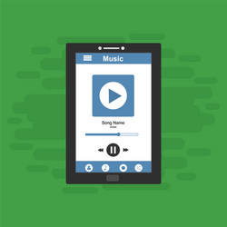 media player application app template with flat vector image
