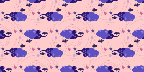 Mystical background with curls on the cloudsmagic vector