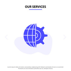 our services gear globe setting business solid vector