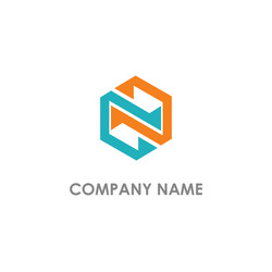 Polygon shape colored logo Royalty Free Vector Image