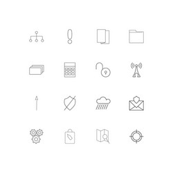web linear thin icons set outlined simple vector image
