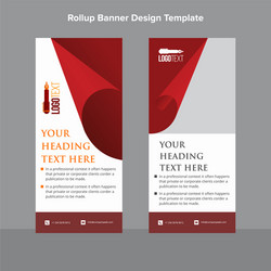 Artistic rollup banner in velvet red tone vector